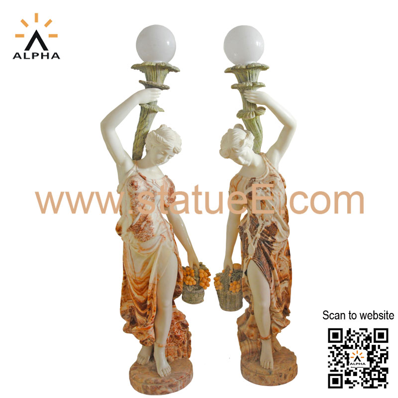 floor lamp statue in marble